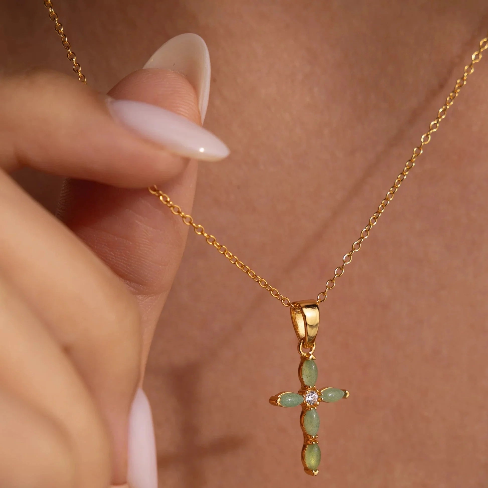 Serenity Jade Cross Necklace