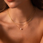Pearl Dot Necklace  Silver 18K Gold Plated