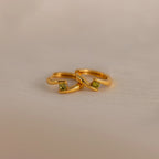 Peridot Floating Huggies Silver 18K Gold Plated