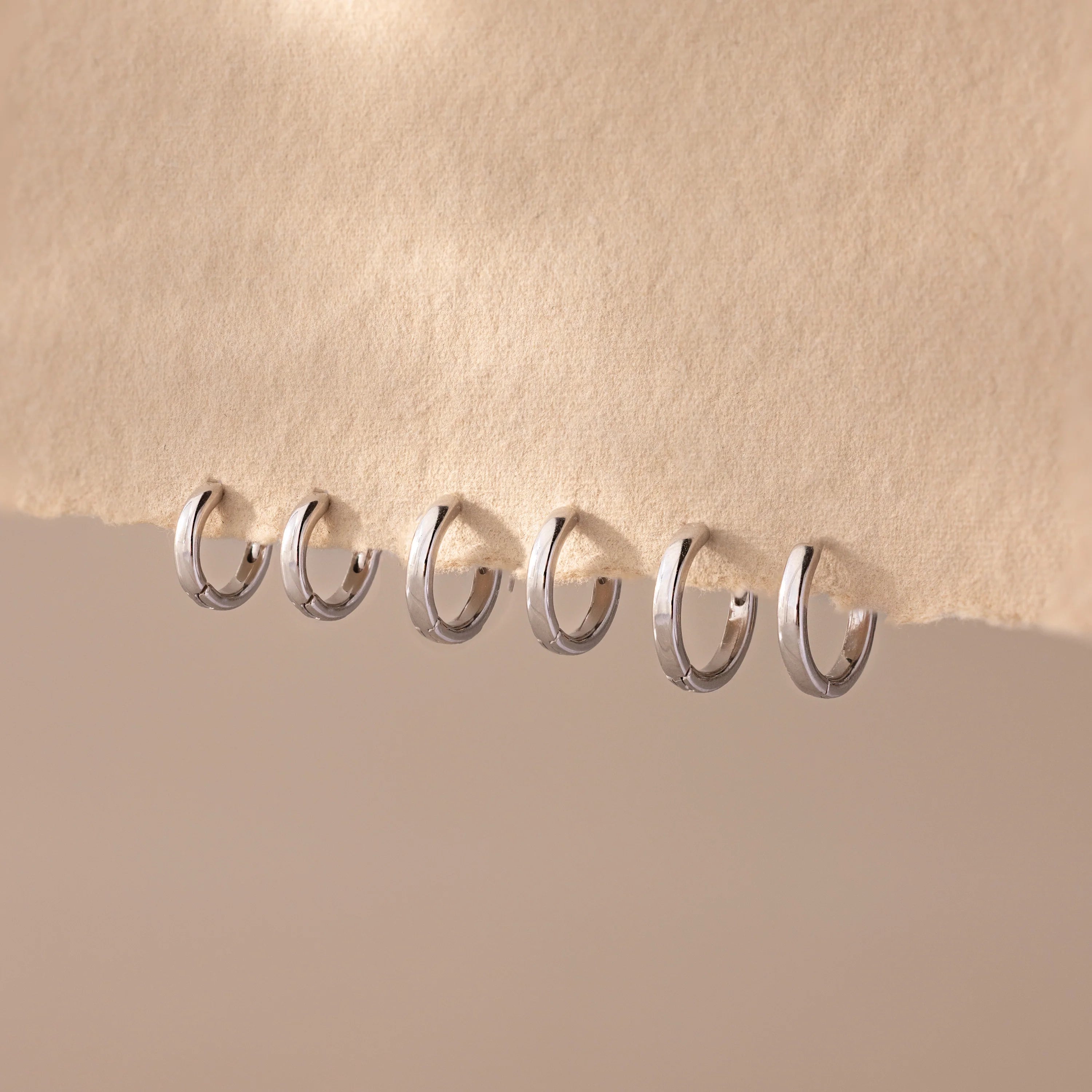 Dainty Huggies Set Silver 18K Gold Plated