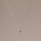 Diamond Rounded Pearl Flower Necklace Silver 18K Gold Plated