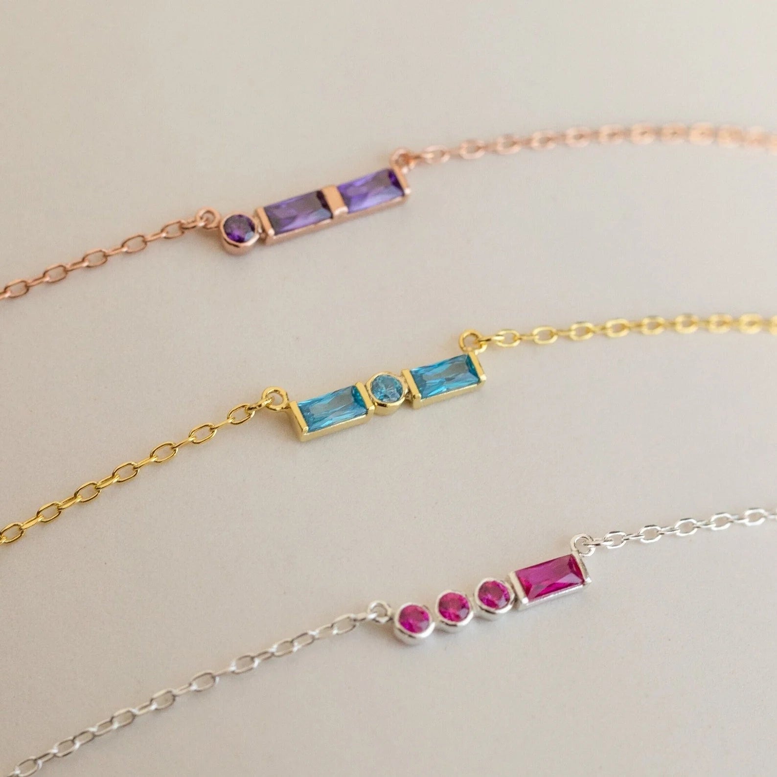 Initial Morse Code Birthstone Necklace