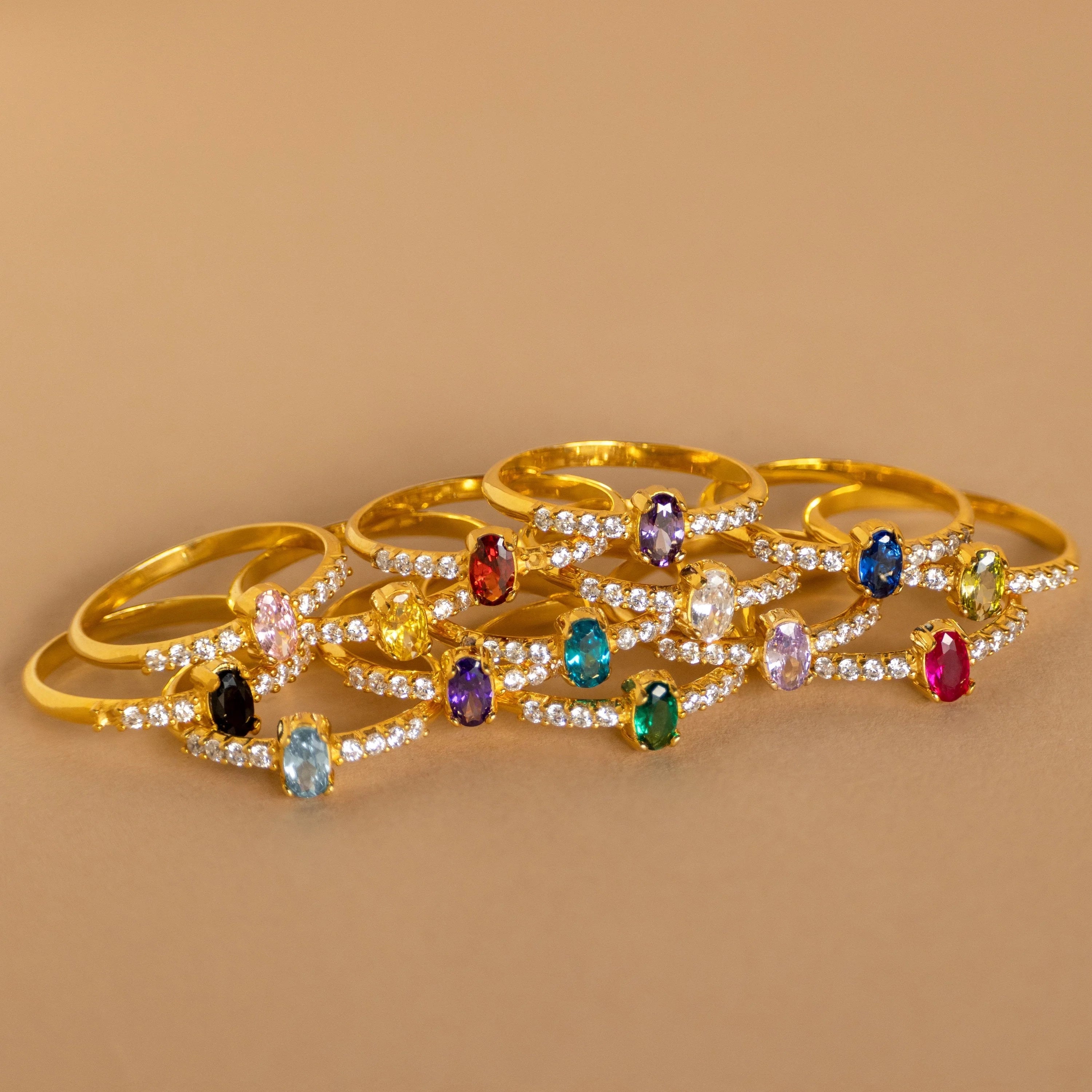 Eternal Elegance: The Pave Oval Birthstone Ring
