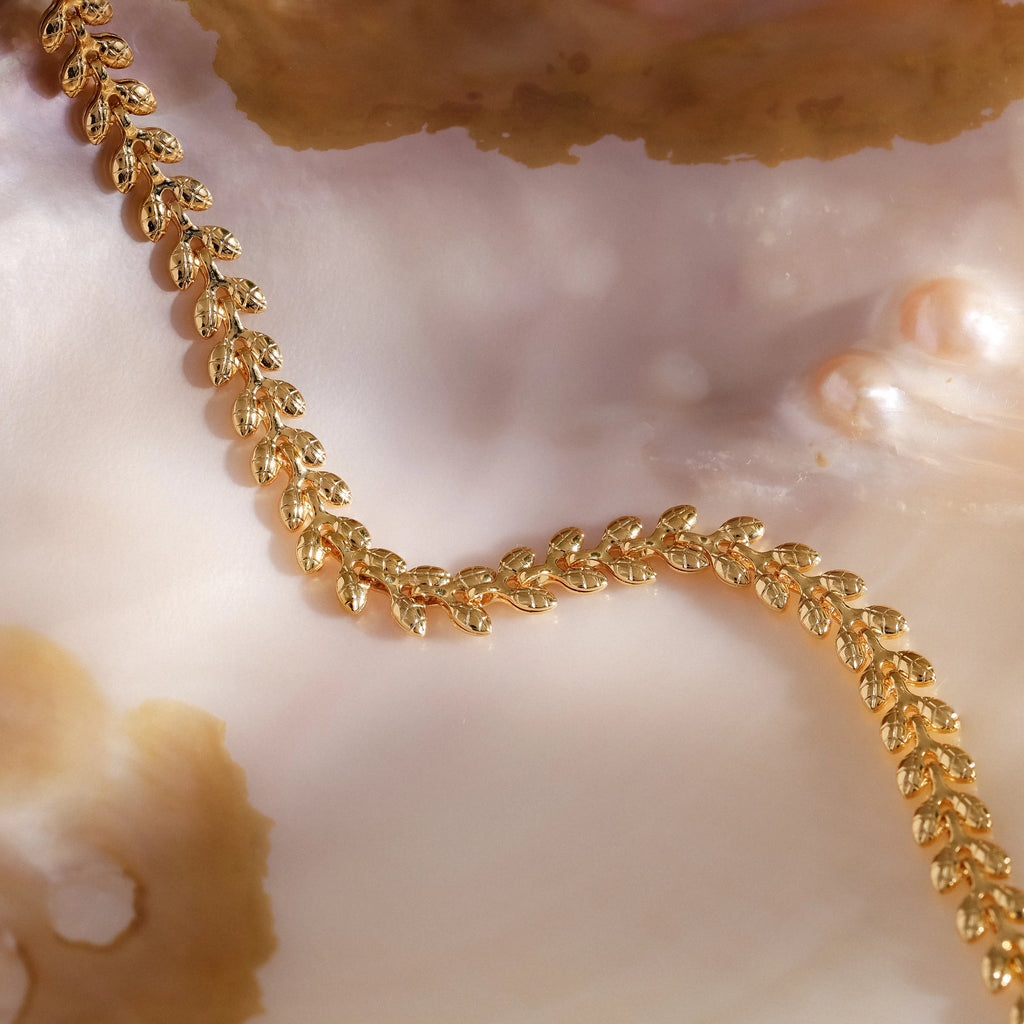 Fishtail Chain Bracelet Silver 18K Gold Plated