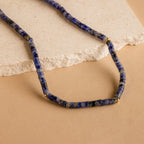 Tanzanite Beaded Necklace Silver 18K Gold Plated