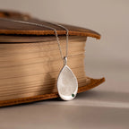 Fingerprint Teardrop Necklace Silver 18K Gold Plated