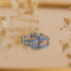 Aquamarine Pave Huggies Silver 18K Gold Plated