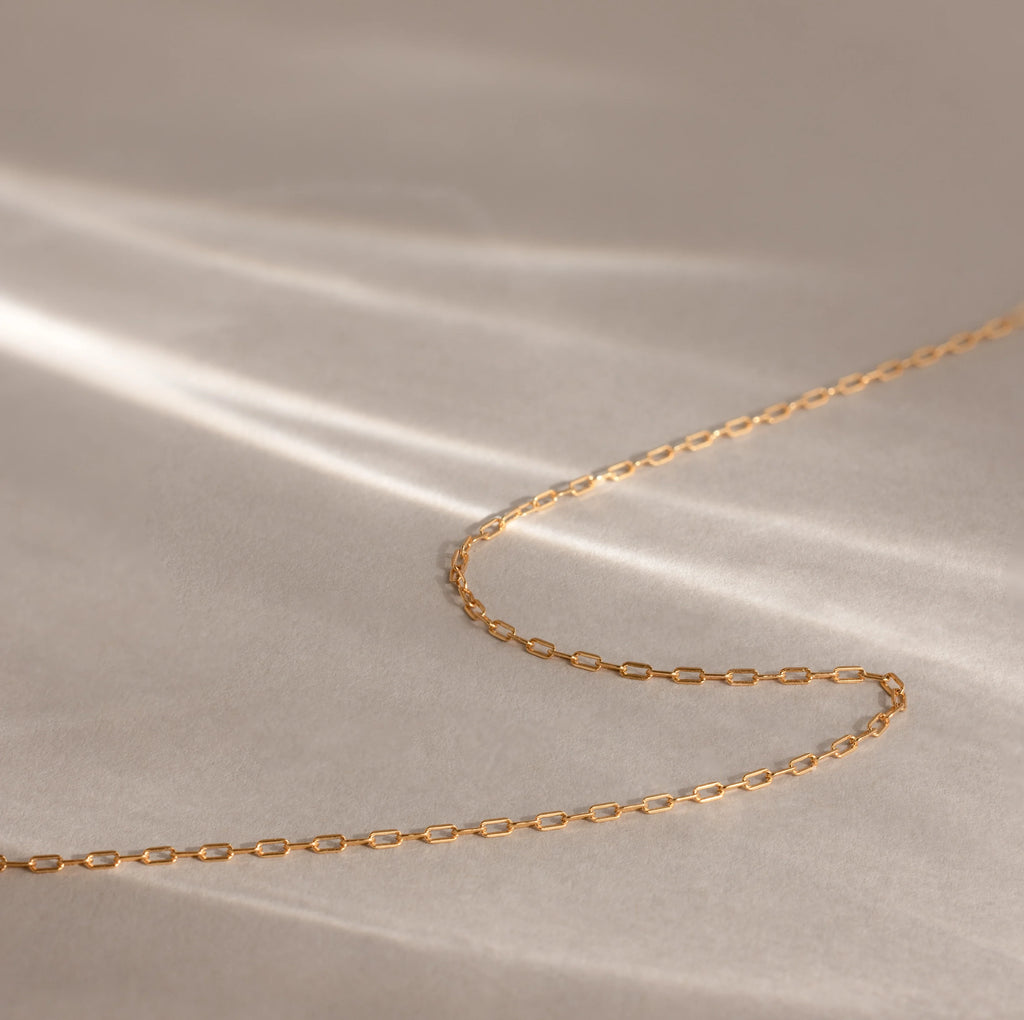 Dainty Paperclip Necklace Silver 18K Gold Plated