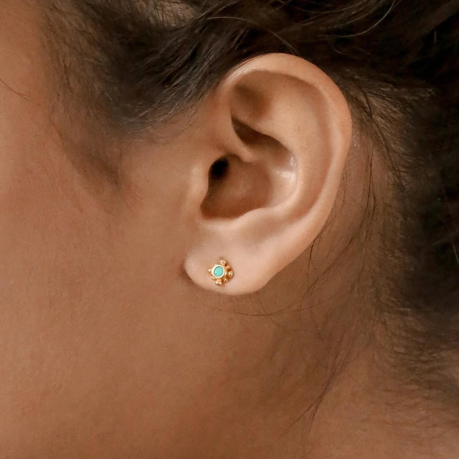 Boho Turquoise Earring Set Silver 18K Gold Plated