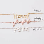 Handwriting Necklace Silver 18K Gold Plated