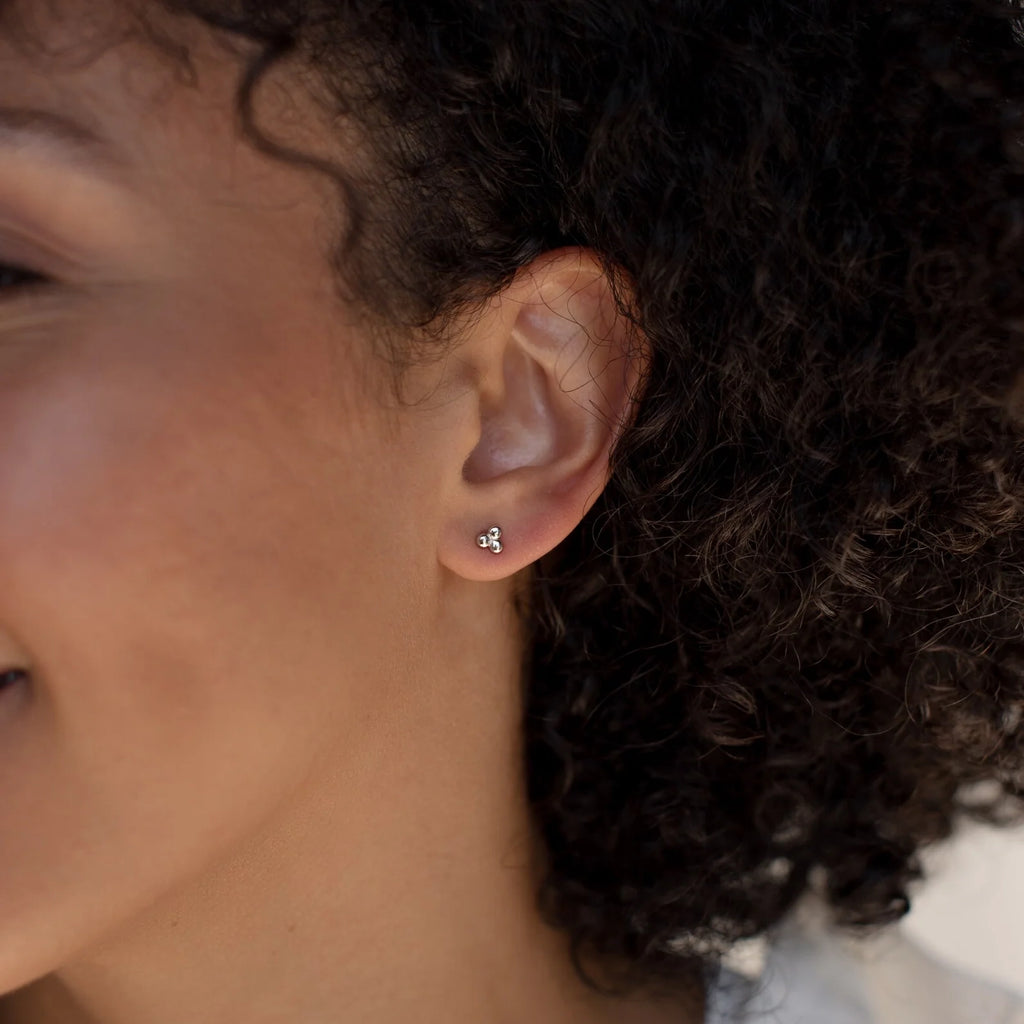 Trio Sphere Studs Silver 18K Gold Plated