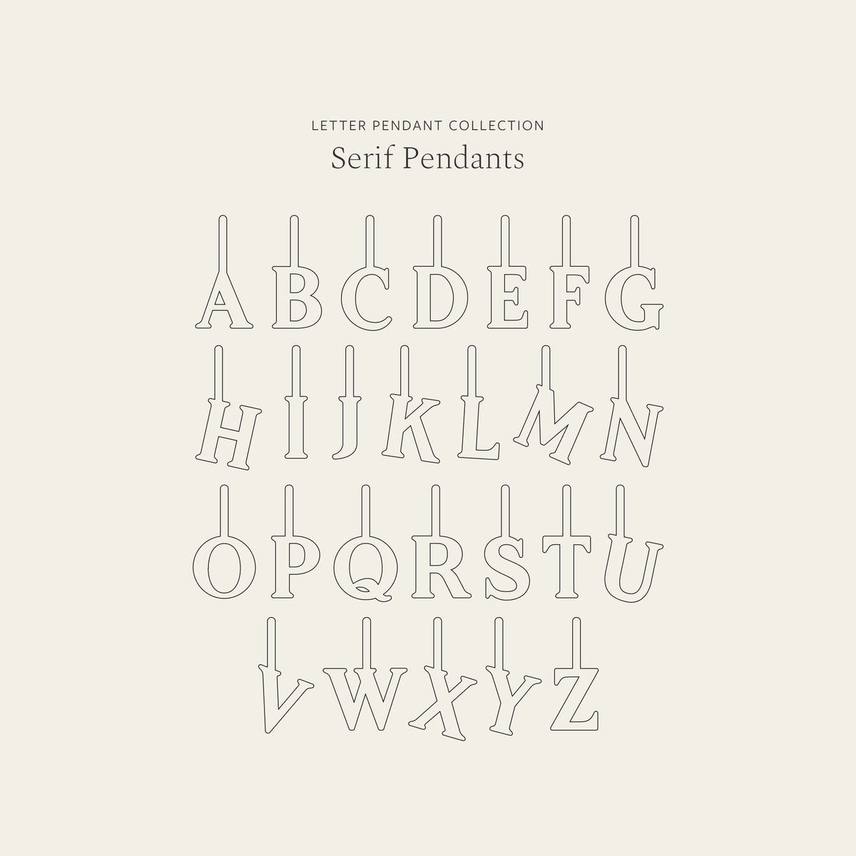 Serif Initial Pendant