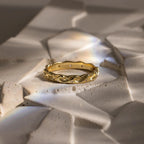 Diamond Wave Band Silver 18K Gold Plated