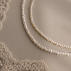 Freshwater Pearl Beaded Necklace Silver 18K Gold Plated