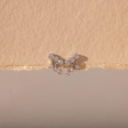 Diamond Raindrop Studs Silver 18K Gold Plated
