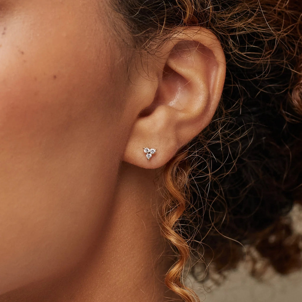 Mini Diamonds Studs Silver 18K Gold Plated