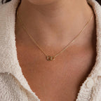 Diamond Interlocking Circle Necklace Silver 18K Gold Plated