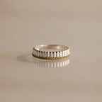 Ribbed Peridot Stack Ring Silver 18K Gold Plated