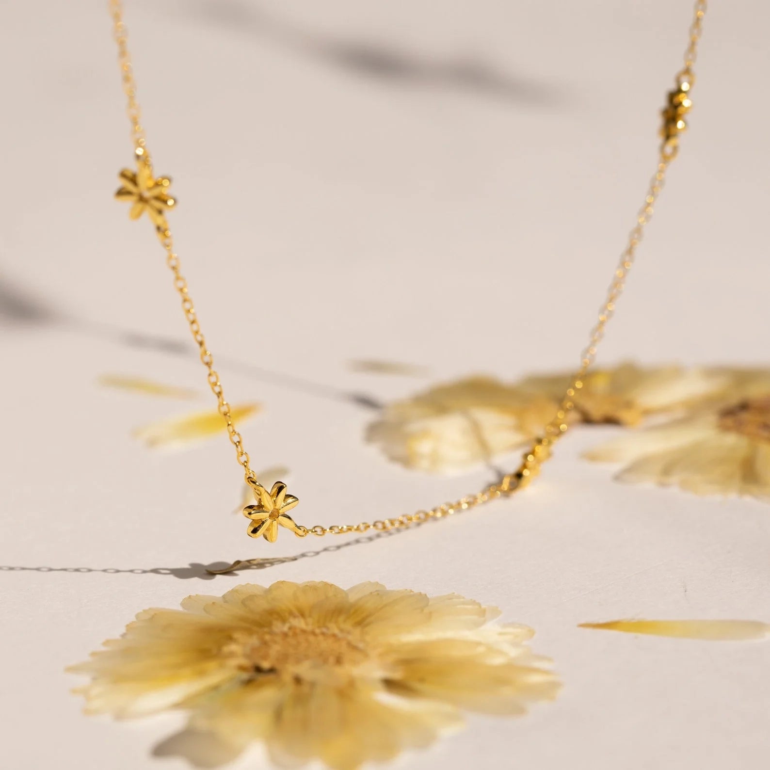 Flower Charms Child Necklace Silver 18K Gold Plated