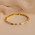 Marquise Cut Diamond Tennis Bracelet Silver 18K Gold Plated