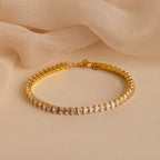 Marquise Cut Diamond Tennis Bracelet Silver 18K Gold Plated