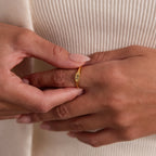 Hand & Footprint Signet Ring Silver 18K Gold Plated