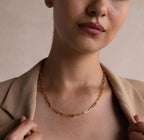 Bold Paperclip Chain Necklace Silver 18K Gold Plated
