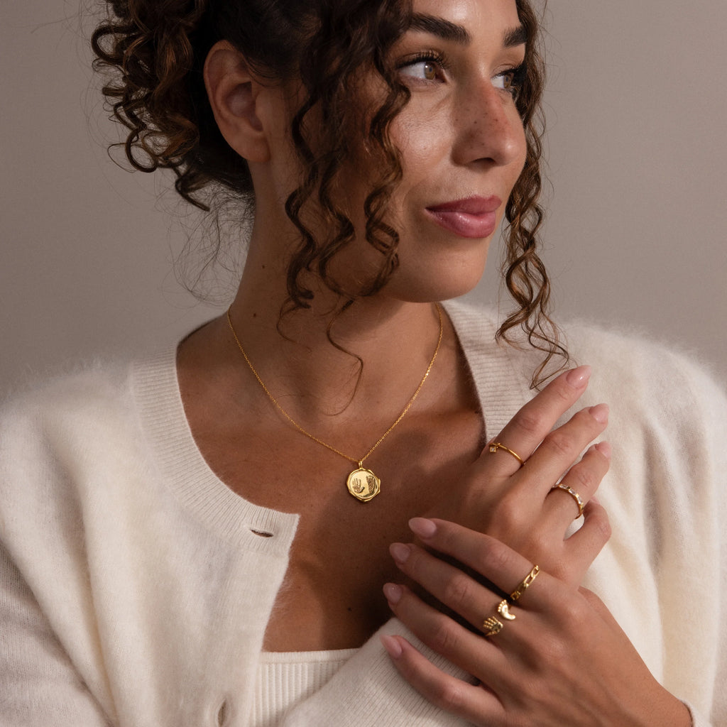 Baby Hand & Footprint Necklace Silver 18K Gold Plated