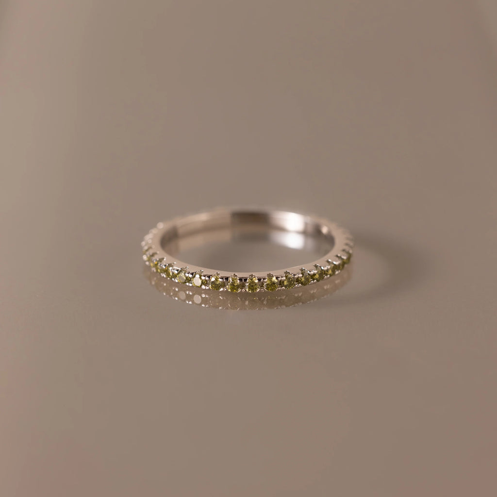 Peridot Endless Eternity Ring Silver 18K Gold Plated