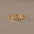 Blue Zircon Eternity Bezel Ring Silver 18K Gold Plated