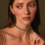 Green Aventurine Choker Necklace Silver 18K Gold Plated