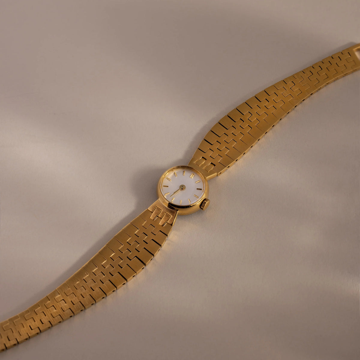 Brick Link Timepiece Silver 18K Gold Plated