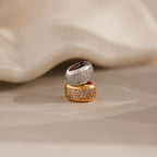 Diamonds Bold Pave Dome Spacer Charm Silver 18K Gold Plated