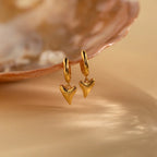 Shark Tooth Huggies Silver 18K Gold Plated