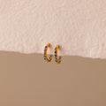 Inside Out Blue Zircon Huggies Silver 18K Gold Plated