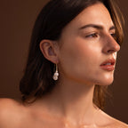 Statement Pearl Hoops  Silver 18K Gold Plated