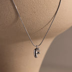 Bubble Letter Necklace Silver 18K Gold Plated