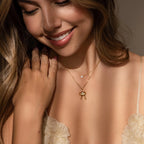 Diamond Bow Charm Silver 18K Gold Plated