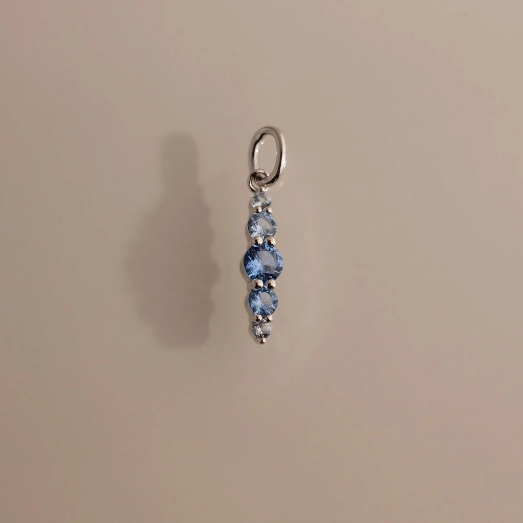 Ombre Lace Aquamarine Charm Silver 18K Gold Plated