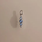 Ombre Lace Aquamarine Charm Silver 18K Gold Plated