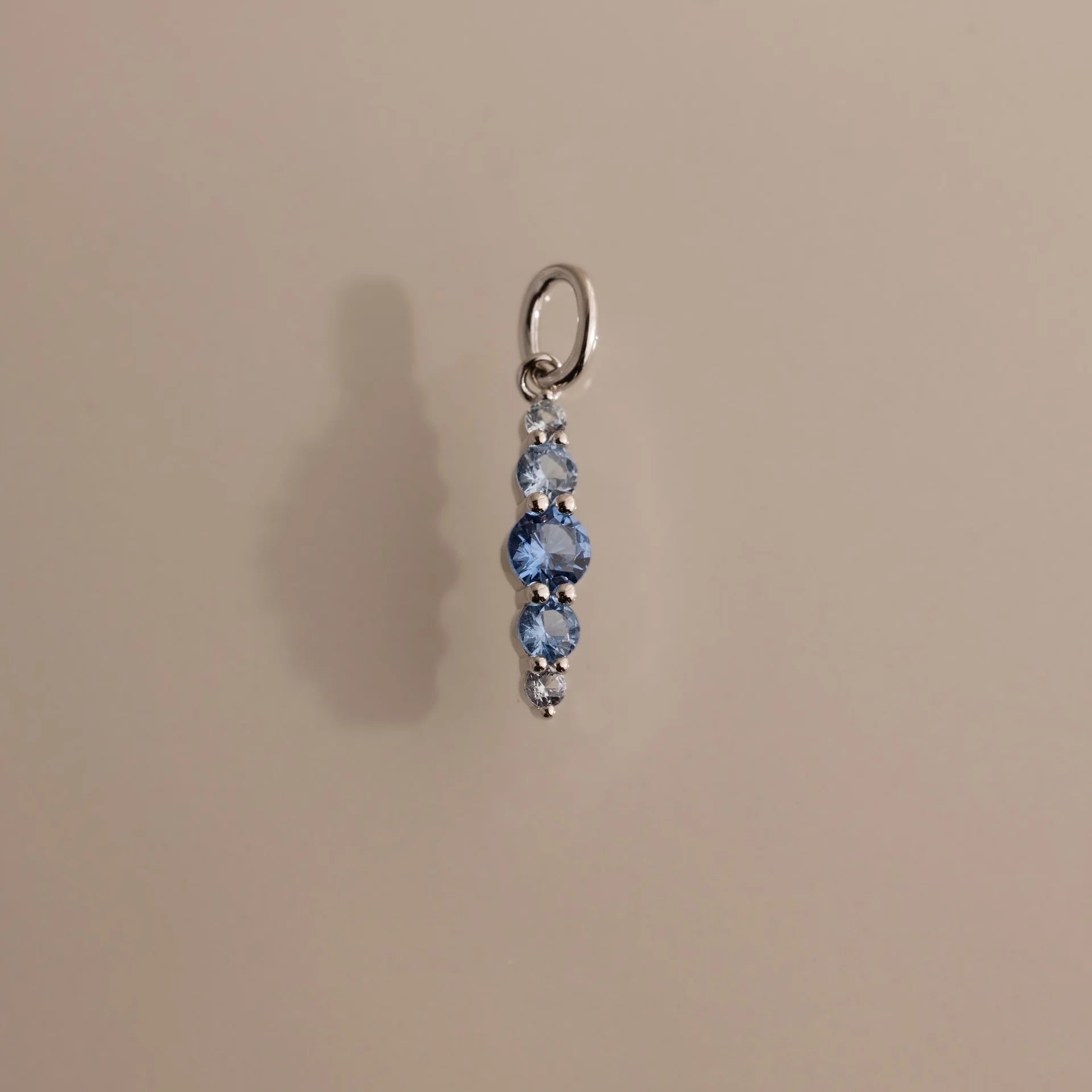 Ombre Lace Aquamarine Charm Silver 18K Gold Plated