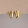 Chunky Ribbed Hoops Silver 18K Gold Plated