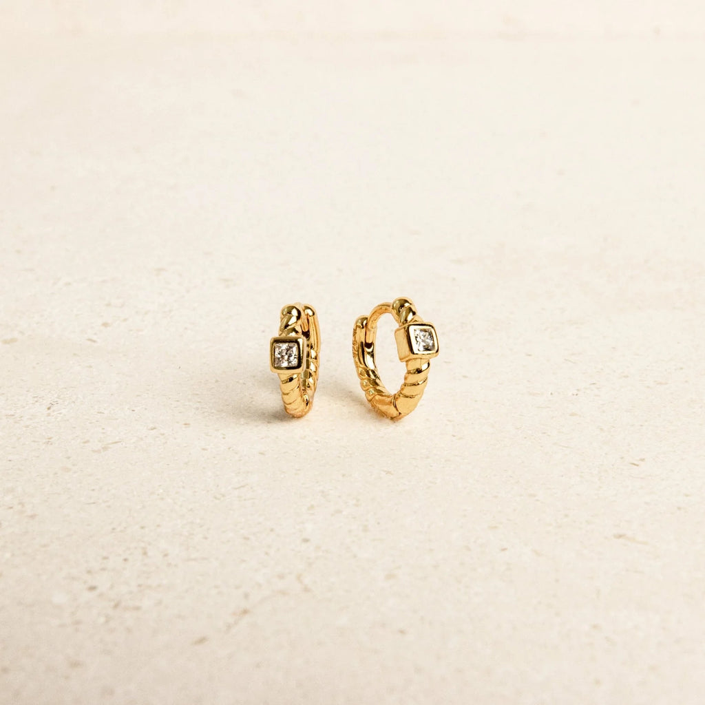 Diamond Willow Huggies Silver 18K Gold Plated