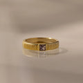 Ribbed Alexandrite Band Silver 18K Gold Plated