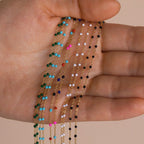 Beaded Station Necklaces Silver 18K Gold Plated