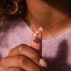 Alexandrite Mixed Shape Capsule Necklace Silver 18K Gold Plated