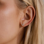 Diamond Bow Studs Silver 18K Gold Plated