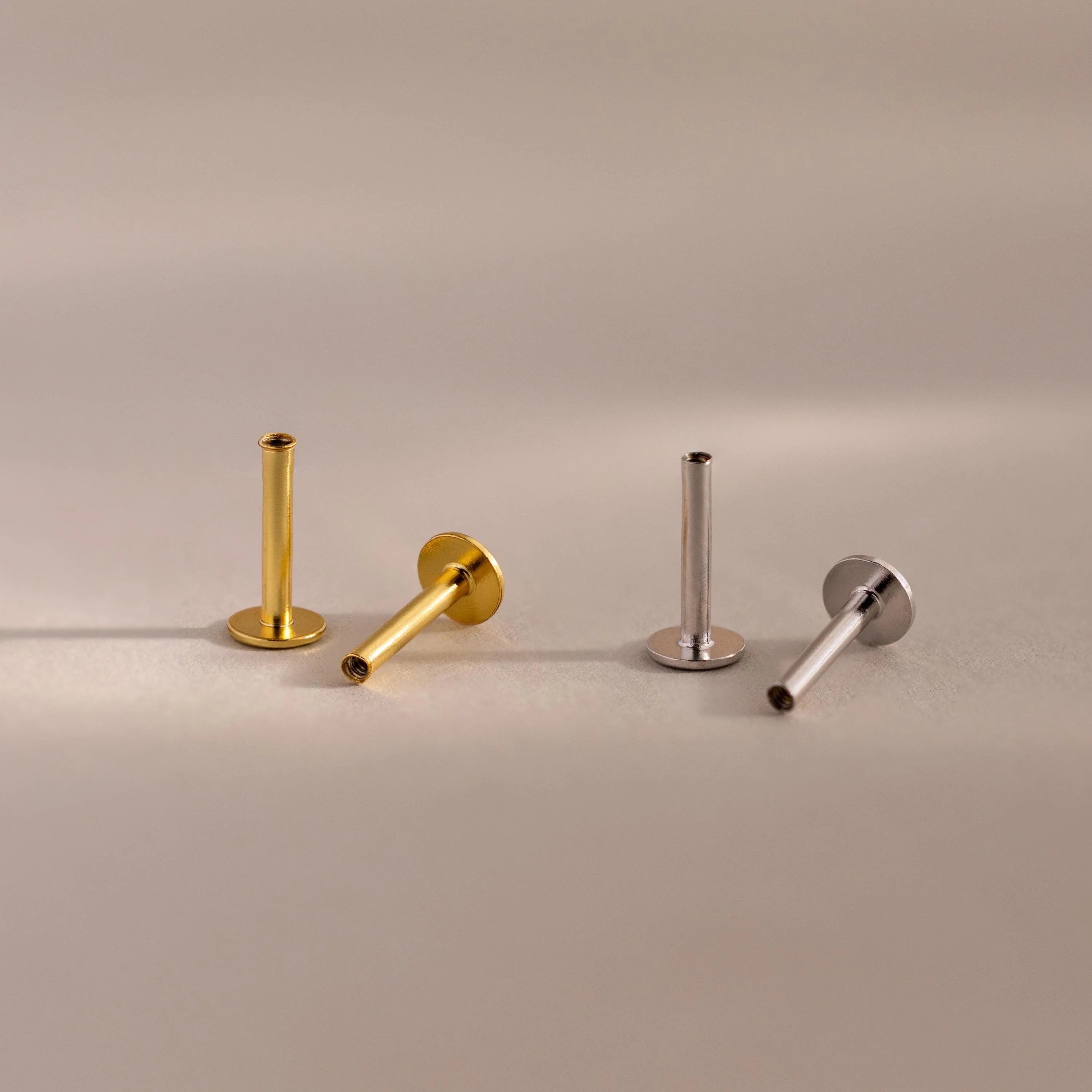 Flatback Posts Silver 18K Gold Plated