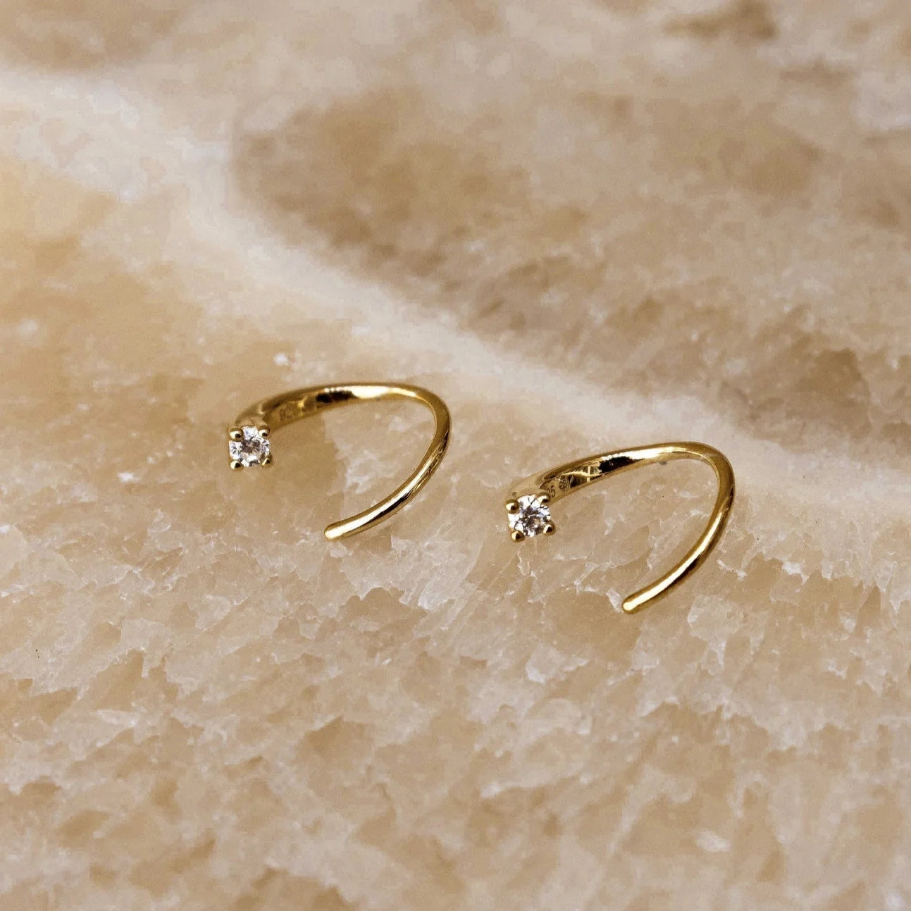 Jady Wire Diamond Hoops