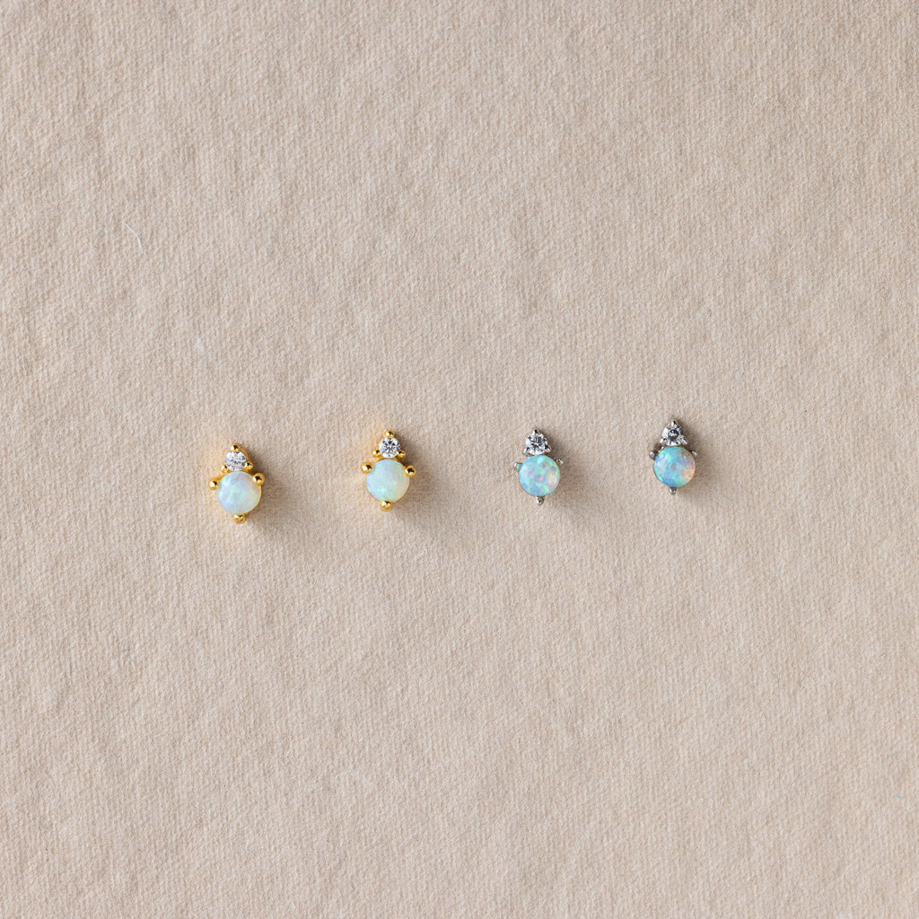 Raindrop Garnet Studs Silver 18K Gold Plated